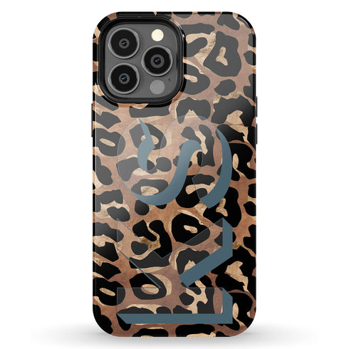 Wild Metallic Leopard 3D Initials iPhone Case